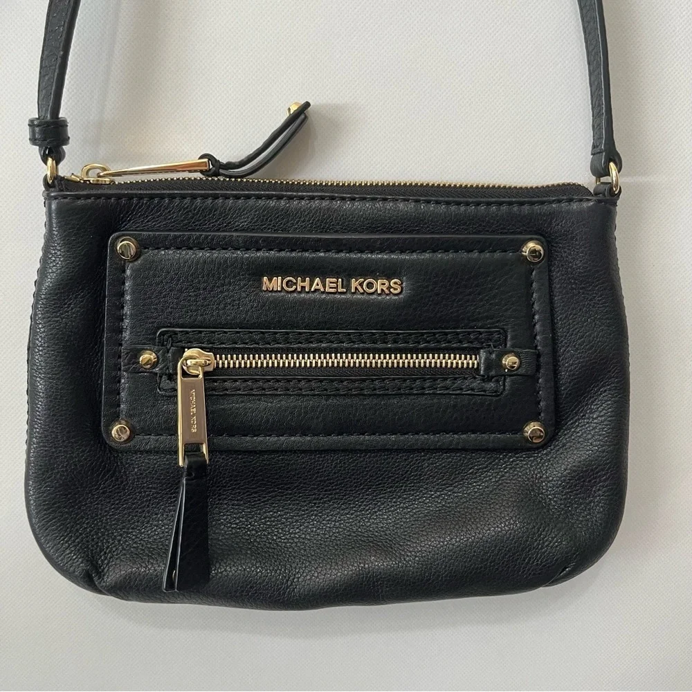 Michael Kors Black Leather Crossbody Bag
